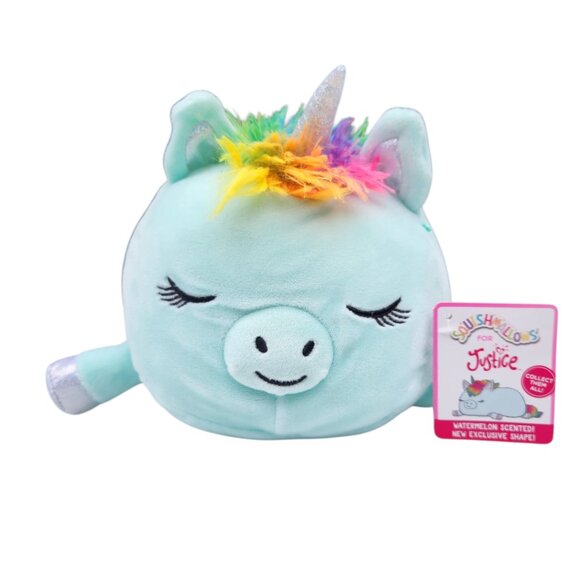 Squishmallows Justice Exclusive Crystal The Unicorn 10"Watermelon Scented Plush - Picture 1 of 3